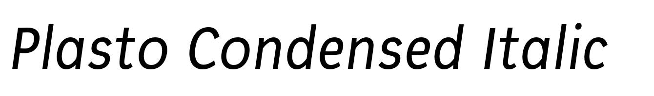 Plasto Condensed Italic